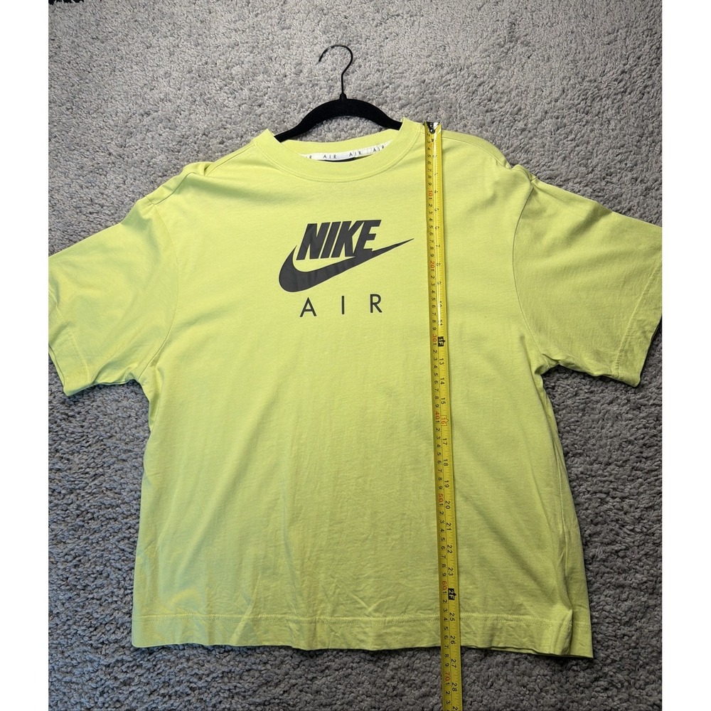 Nike Air Womens M Boxy Tee Shirt Loose Crop Yellow Black Short Sleeve - Picture 4 of 5